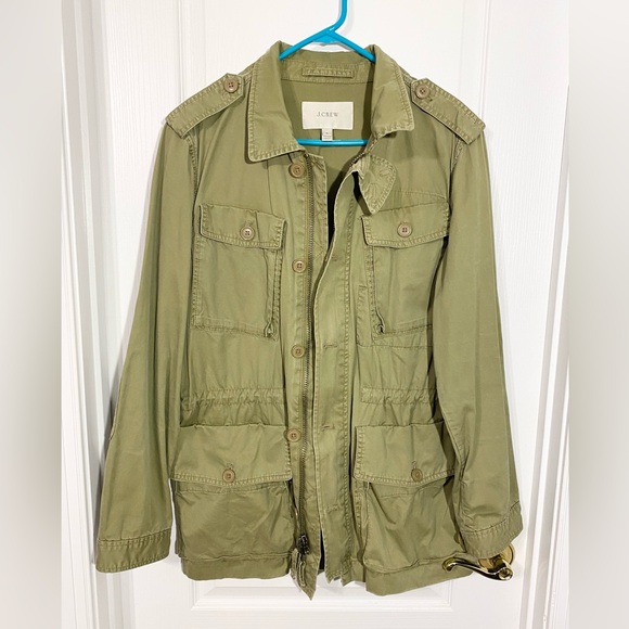J.Crew Field Utility Hooded Cotton Jacket Olive Green XL - Picture 2 of 13